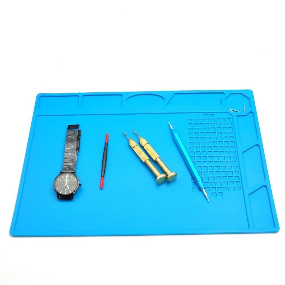 Minimalist GR Alfombrilla antideslizante de silicona resistente al calor para banco de reparación de relojes Reusable