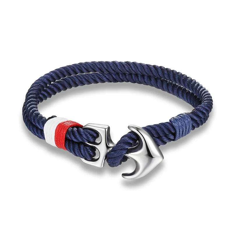Reusable Saint-Tropez Pulsera de cuerda maciza con ancla Responsible