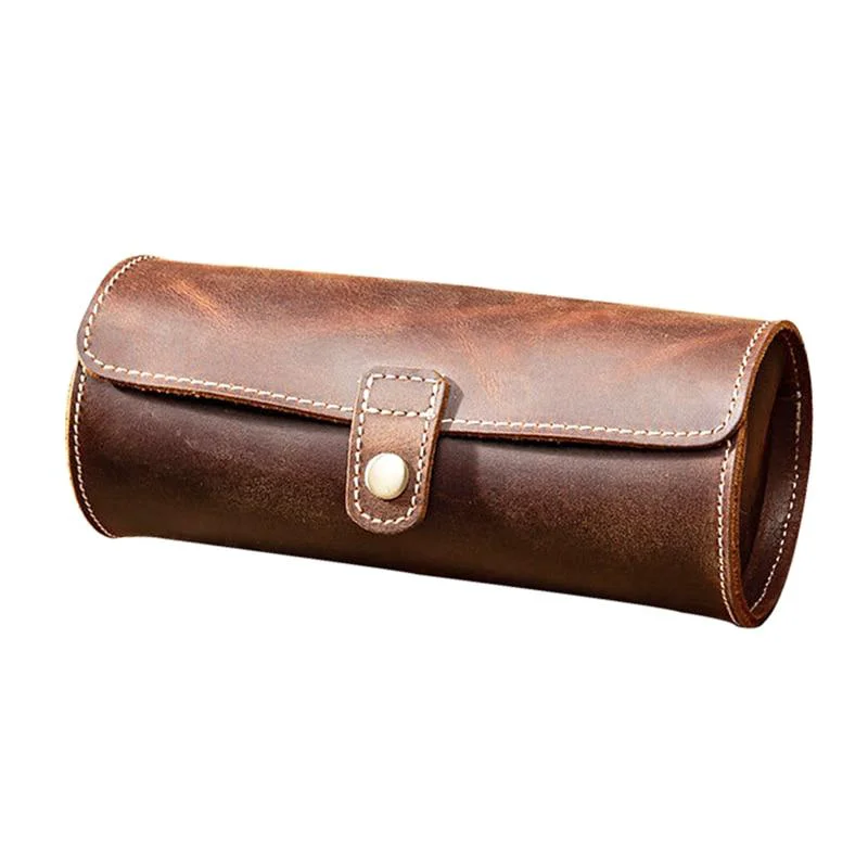 Consistent Clement Funda portátil de cuero cosida a mano para relojes con 2-3 ranuras Pure