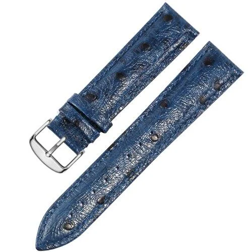 Long-Lasting Iris Correa de reloj de piel de avestruz con hebilla hebijón Secure