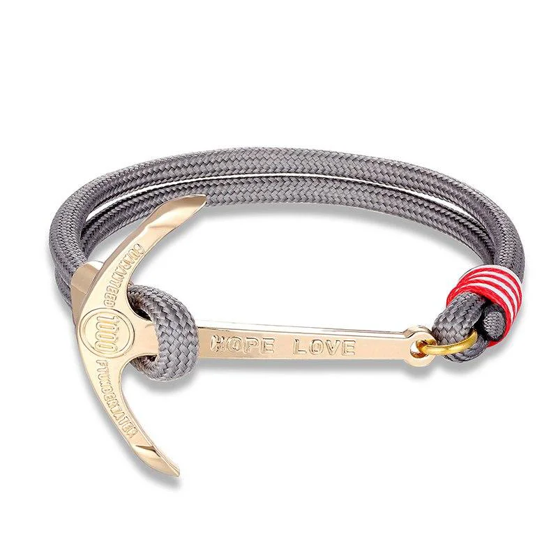 Authentic Pulsera náutica Anchor of Hope dorada Prestigious
