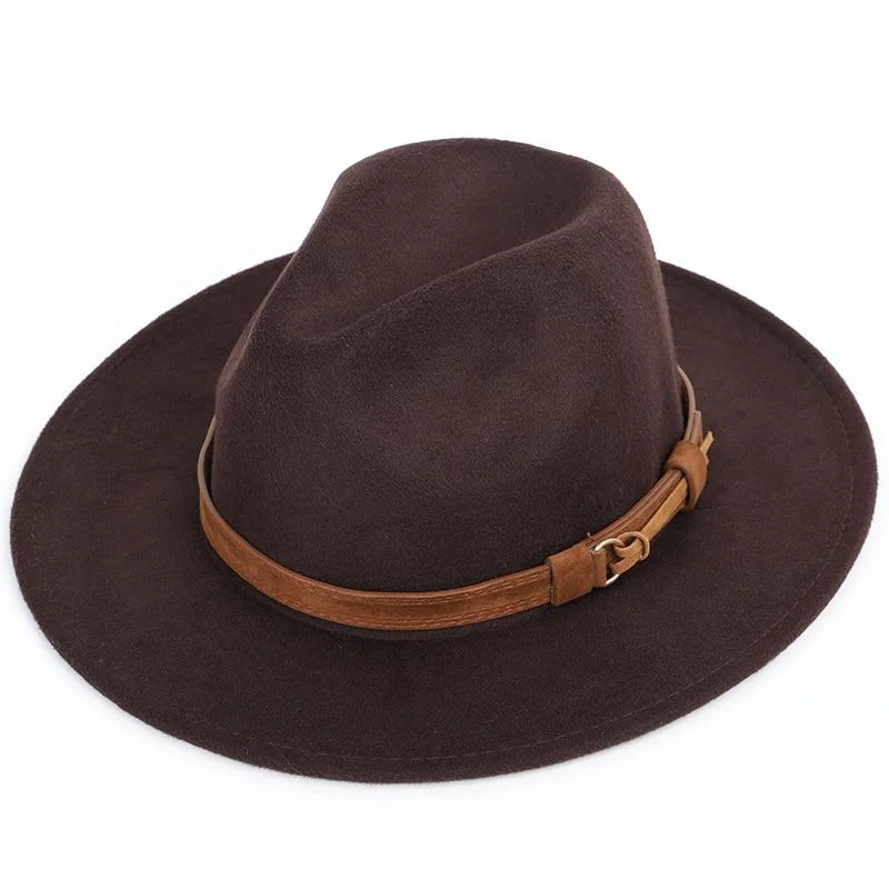 Traditional Woollen Fedora Hat With Leather Band Premium Material
