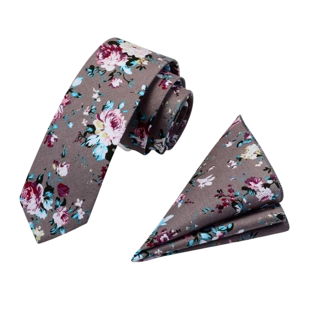 Verified Floral Cotton Tie Set Comfortable
