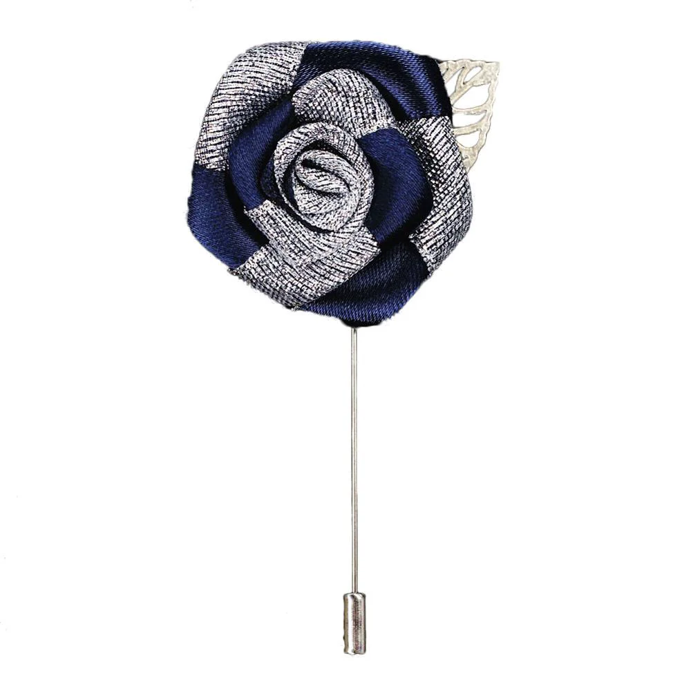 Trendy Silver Rose Lapel Pin Organic