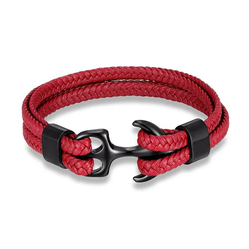 Verified Anchor Red Braided Leather Bracelet Efficient