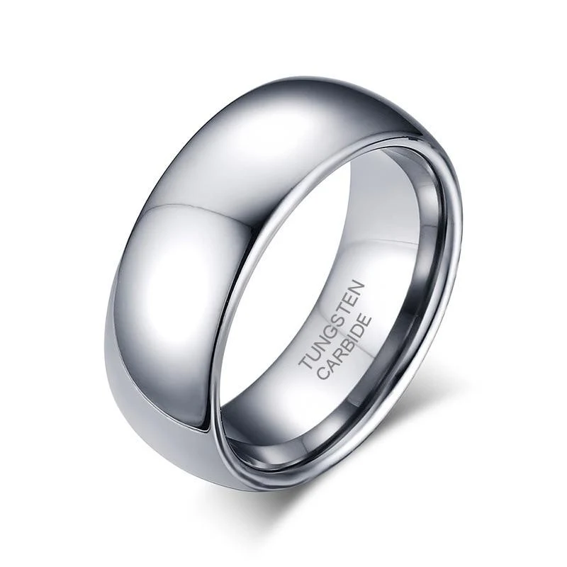 Prestigious Tungsten Carbide Silver-Tone Polished Ring Modern