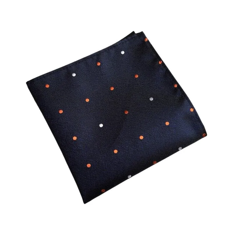Quality Navy Blue Polka Dot Silk Pocket Square Top-Quality
