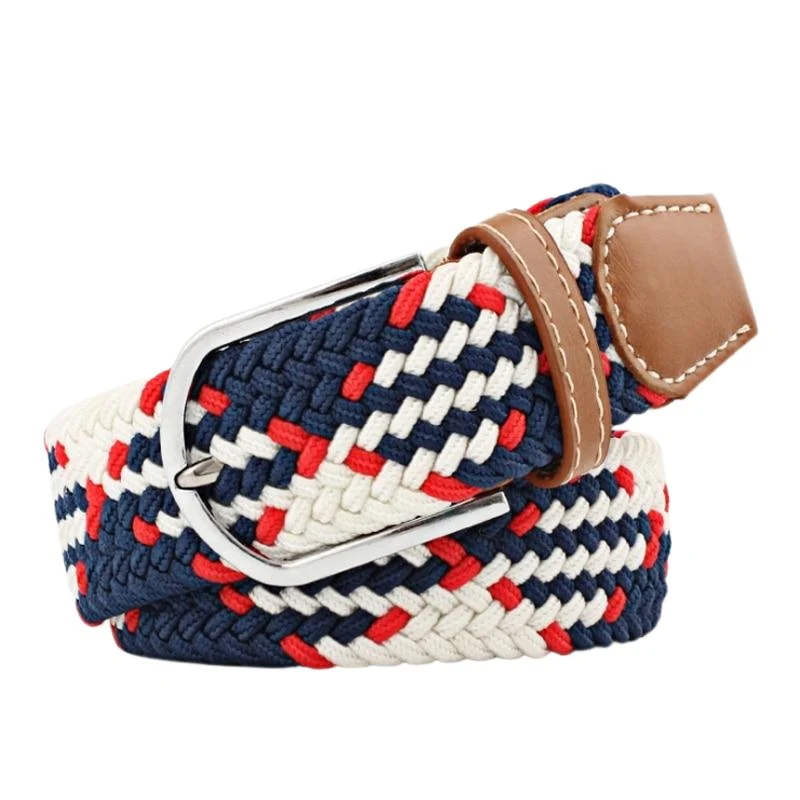 Comfortable Giuseppe Braided Argyle Elastic Belt Green