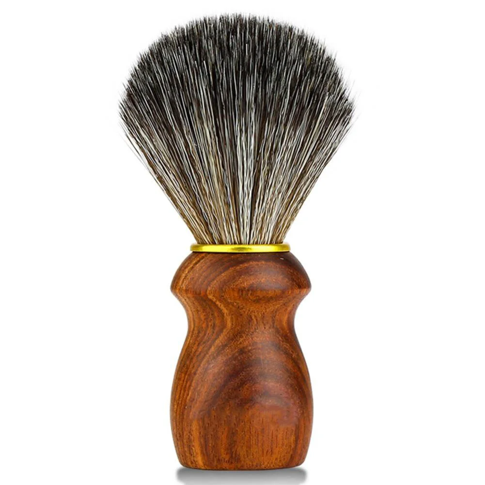 Artisan Shaving Brush With Rare Ebony Wood Handle Detailed