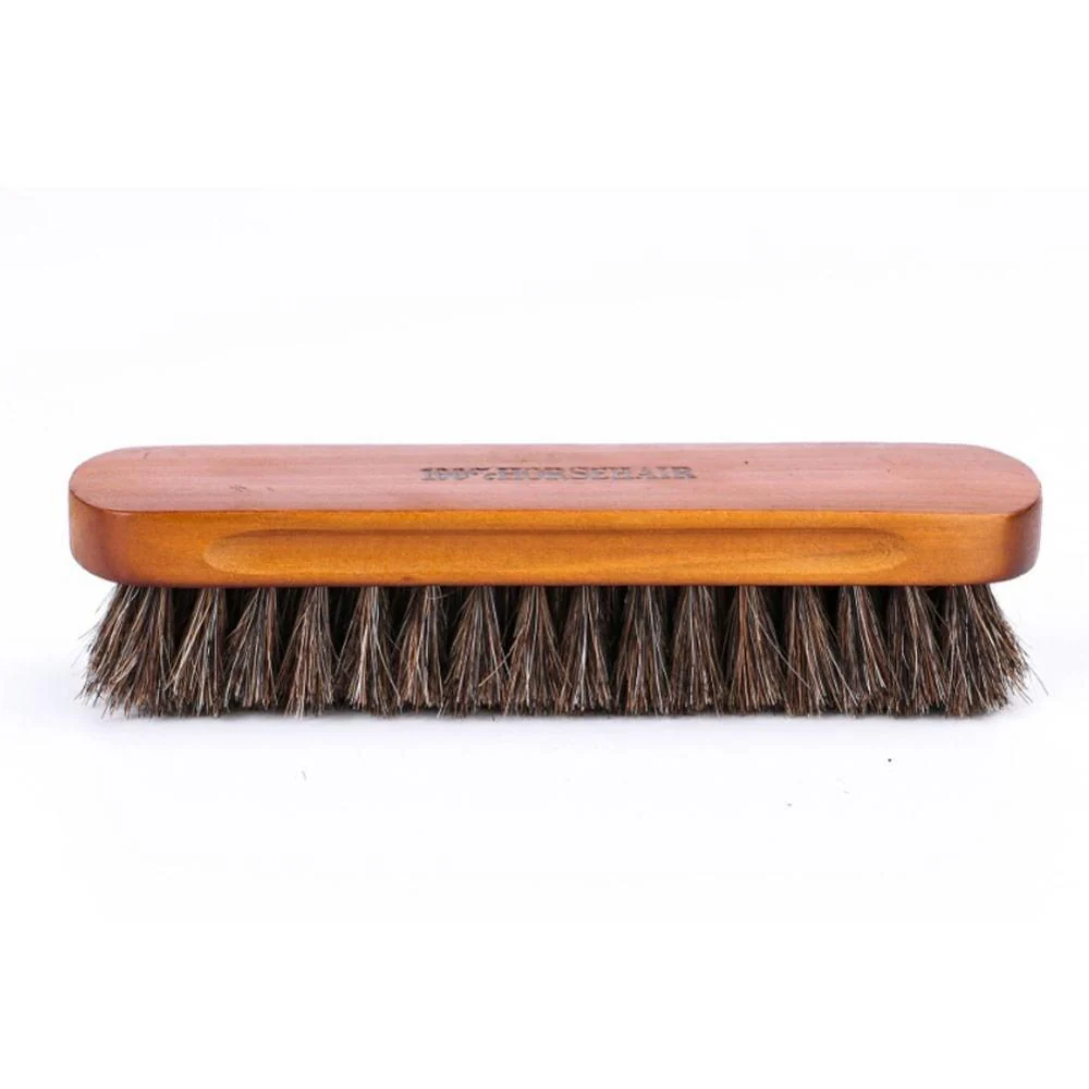 High-Grade Fabio Professional Pure Horse Hair Wooden Shoe Brush Functional