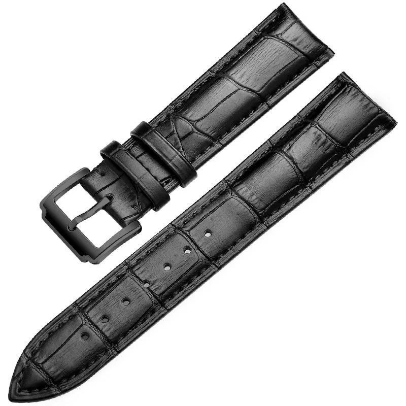 Recyclable Horace Solid Black Calfskin Classic Watch Strap Organic