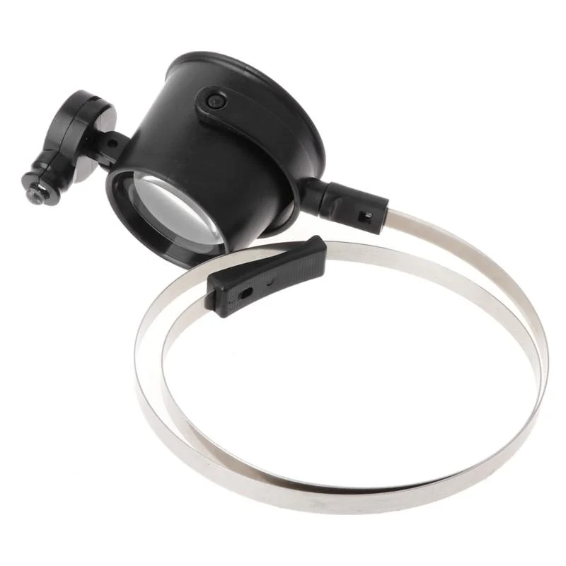 Refined 10x Watchmaker Loupe With Head Spring And LED Light Versatile