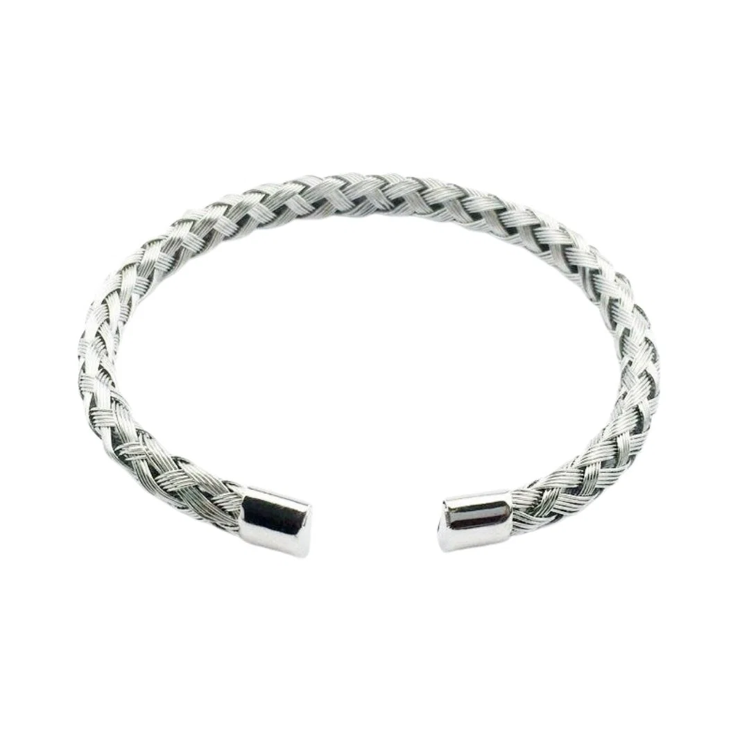Advanced Minimalist Braided Stainless Steel Cuff Bracelet High-Performance