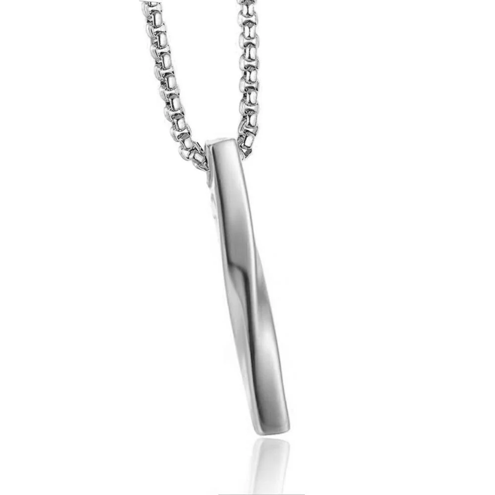 Versatile Twisted Minimalist Steel Pendant Necklace High-Performance