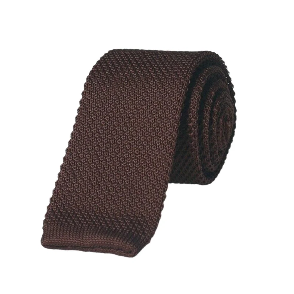 Refined Solid Flat End Knitted Tie Official