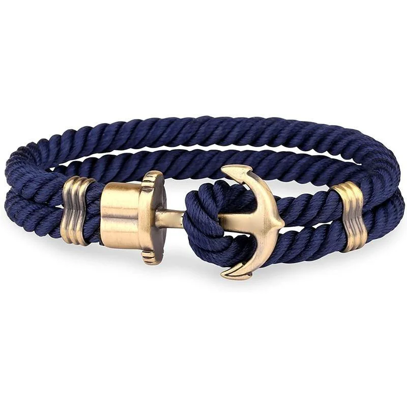 Sustainable Luigi Golden Anchor Rope Bracelet Safe