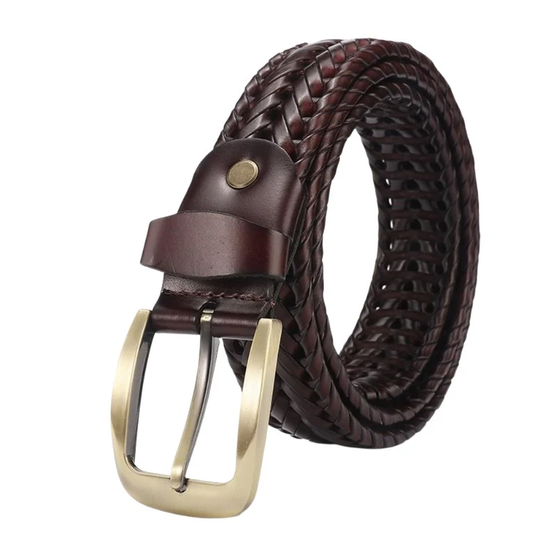 Minimalist Bernardo Braided Leather Belt Versatile
