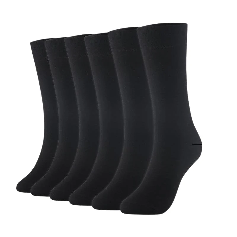 Organic High Cotton Business Solid Socks 6 pairs Set Official