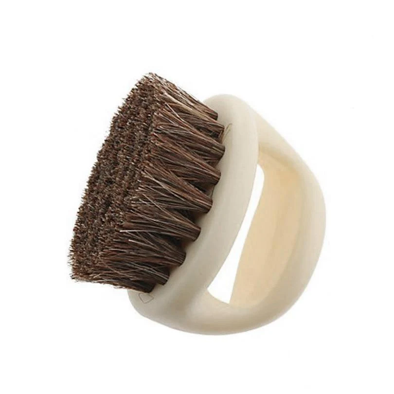 Contemporary Alfeo Portable Round Pig Bristle Shoe Brush Stylish
