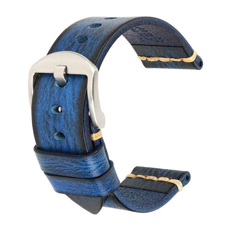 Fine Crafted Gaston Tanned Calfskin Watch Strap With Silver Tang Buckle Certified