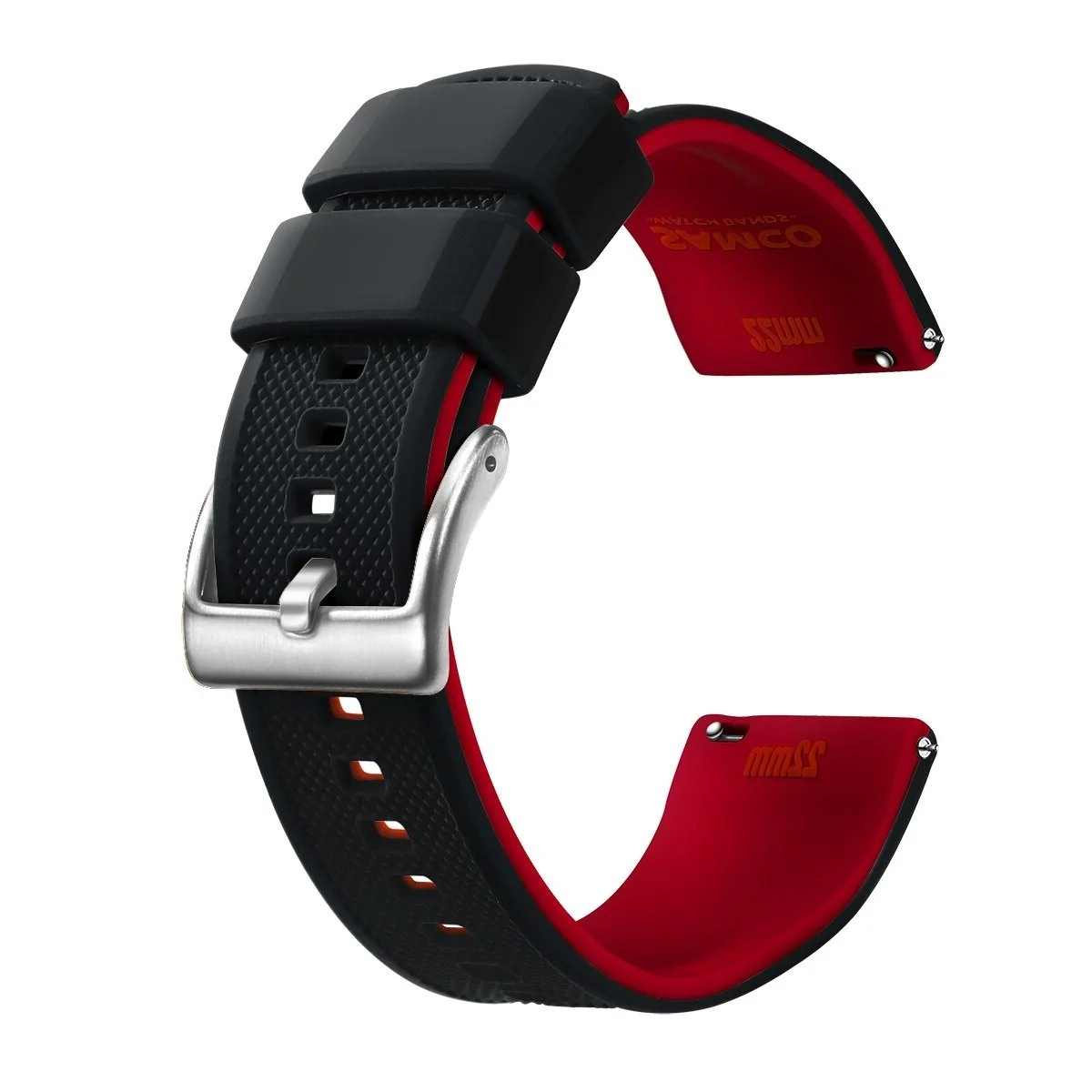 Smart Rafael Silicone Tropic Watch Strap With Silver Tang Buckle Contemporary