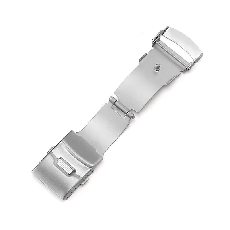 Fine Crafted Stainless Steel Double Push Button Fold Watch Clasp Buckle Organic