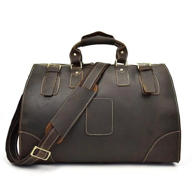 Long-Lasting Alastair Crazy Horse Leather Duffel Bag Refined