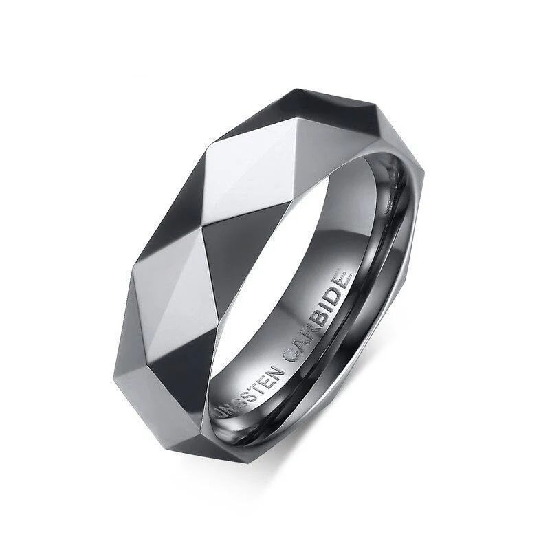 Excellent Rhombic Tungsten Carbide Ring Gold Green