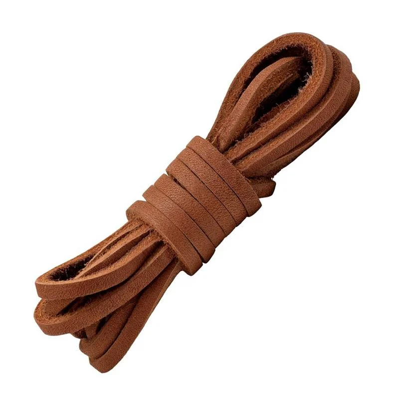Sophisticated 1 Pair Flat Leather Shoelaces 24 to 63 inches Pure