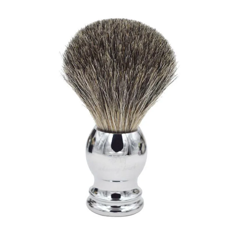 Environmentally Friendly Pure Badger Hair Shaving Brush With Metal Handle Eco-Friendly