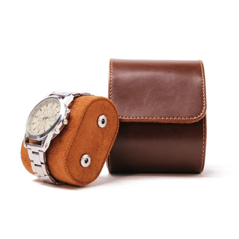 Long-Lasting Jules Leather Single Watch Roll Case Environmentally Friendly