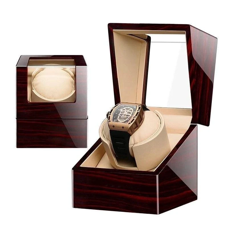 Modern Fabrizio Sandal Wood Box Mechanical Watch Winder Reusable