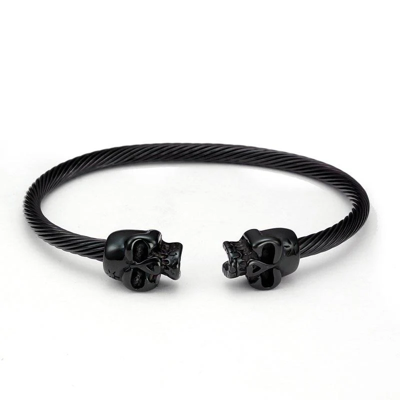 Traditional Skull Stainless Steel Cuff Bracelet Powerful