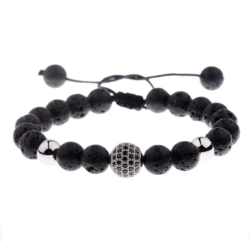 Responsible Simon Gold-Tone Lava Stone Beads Bracelet Soft