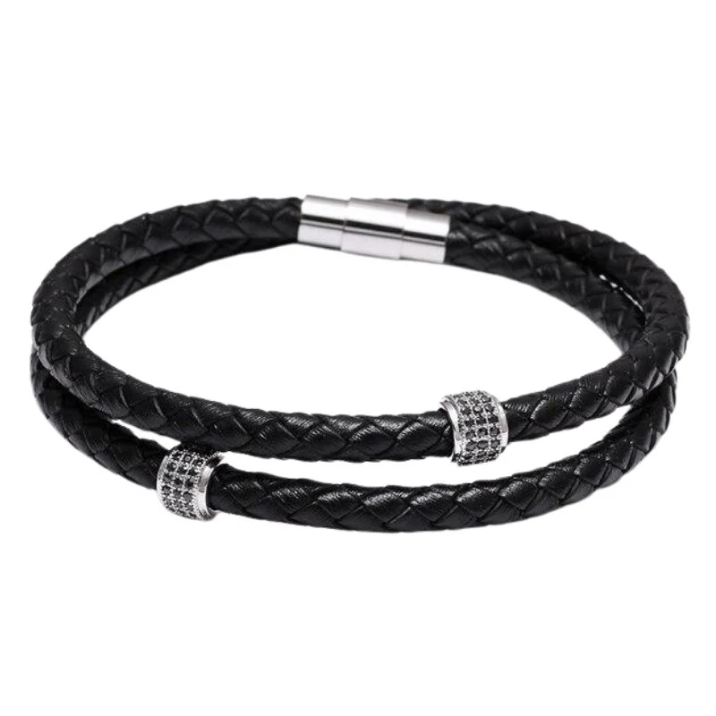 Effective Giulio Braided Leather Bracelet With Magnetic Clasp Long-Lasting