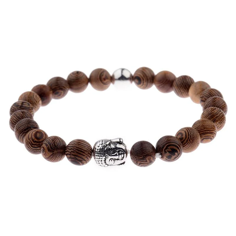 Secure Buddha Natural Wooden Tibetan Beaded Bracelet Breathable