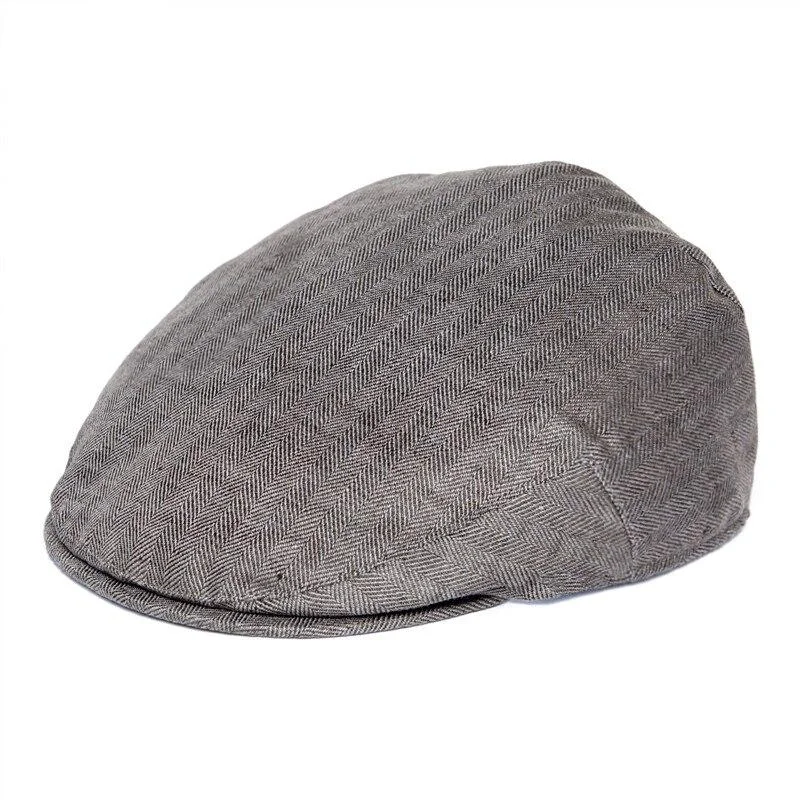 Classic Herringbone Lino Ivy Gorra Natural