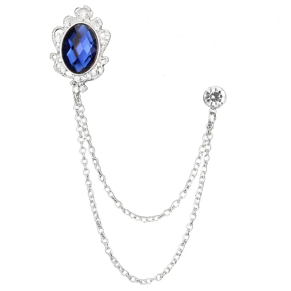 Consistent Broche de borla de cristal plateado Contemporary