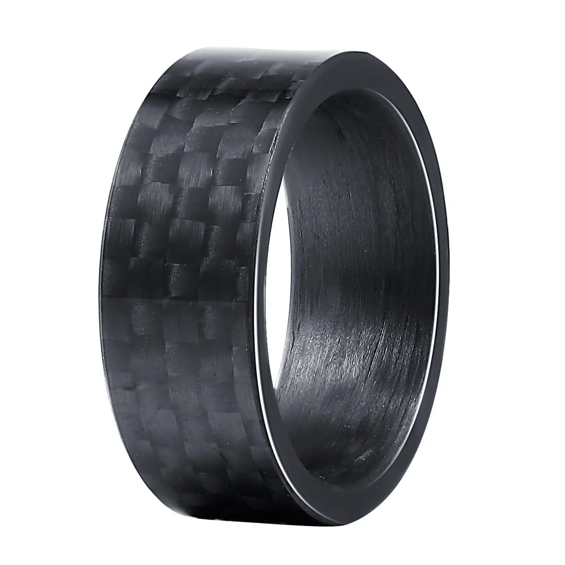 Functional Anillo negro macizo de fibra de carbono Organic
