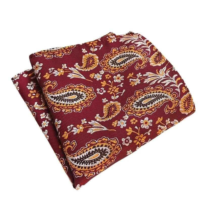 Verified Pañuelo de bolsillo de seda jacquard con estampado de cachemira en forma de lágrima pequeña Crafted