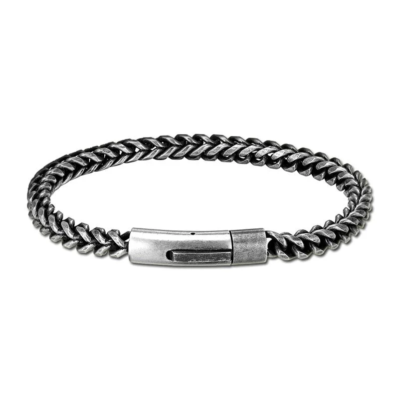 Fine Mattias Pulsera de cadena de acero inoxidable Breathable