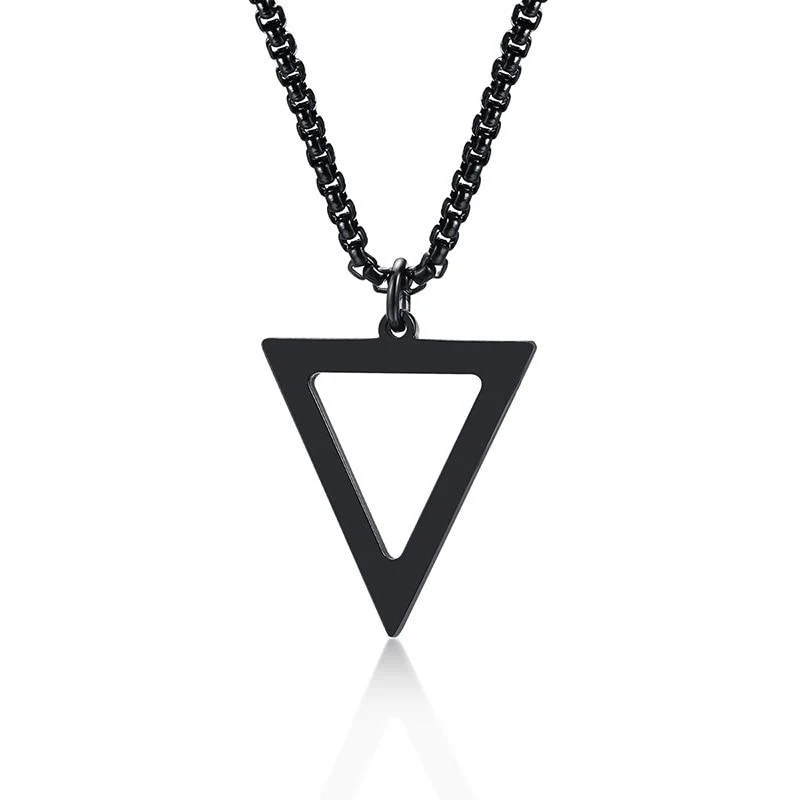 High-End Collar minimalista triangular con colgante de acero Green
