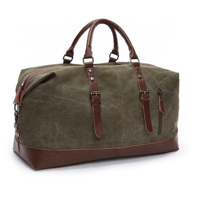 Natural Jules Bolsa Weekender de lona y piel Sustainable