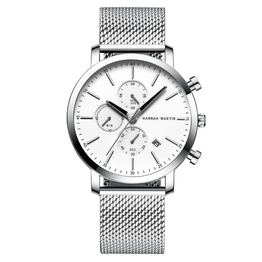 World-Class Amalfi Reloj cronógrafo minimalista plateado Professional