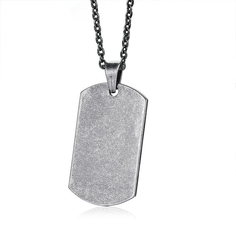 Fashionable Collar Colgante Dog Tag Oxidado Versatile