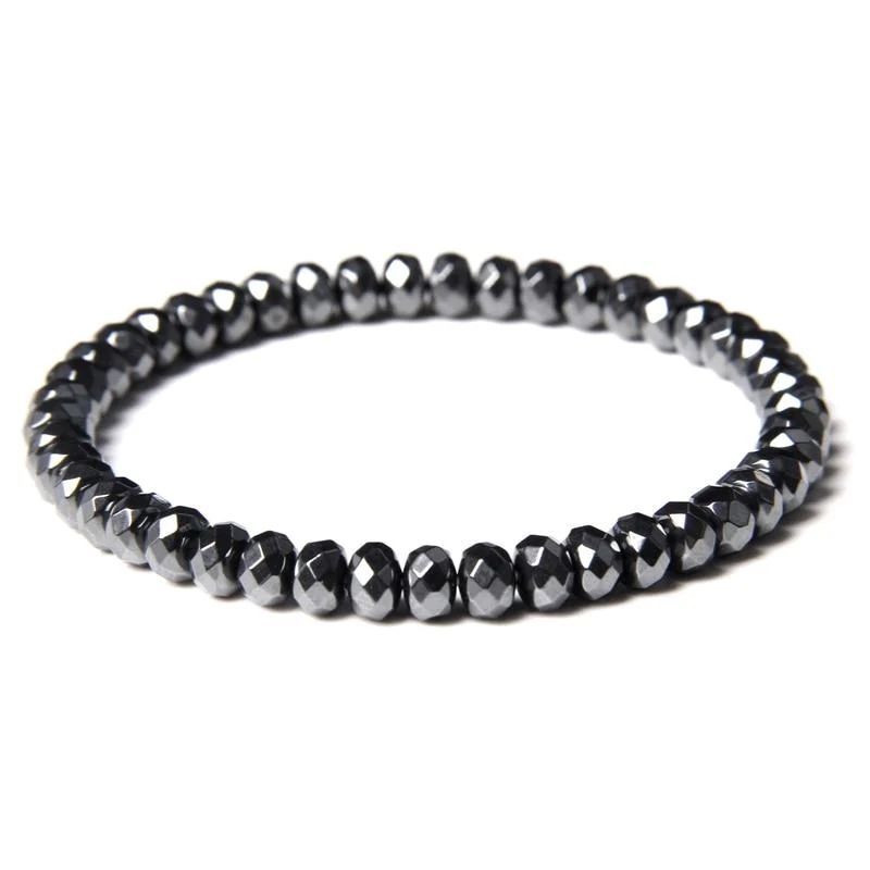 Proven Stilo Pulsera geométrica de cuentas de hematites Pure