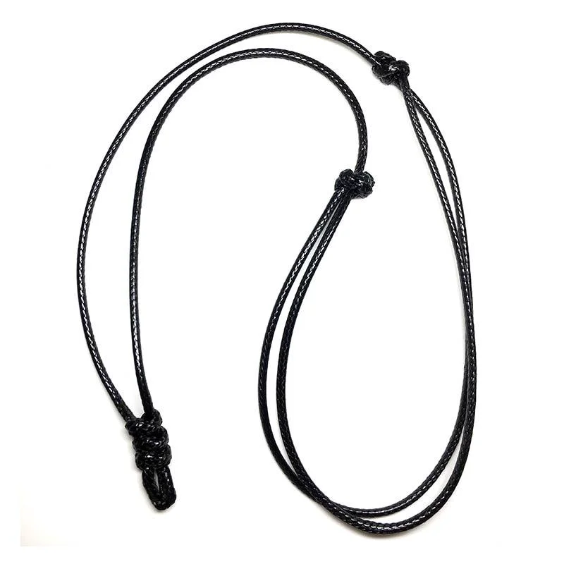 Reliable Collar minimalista de cordón de cuero negro ajustable Quality