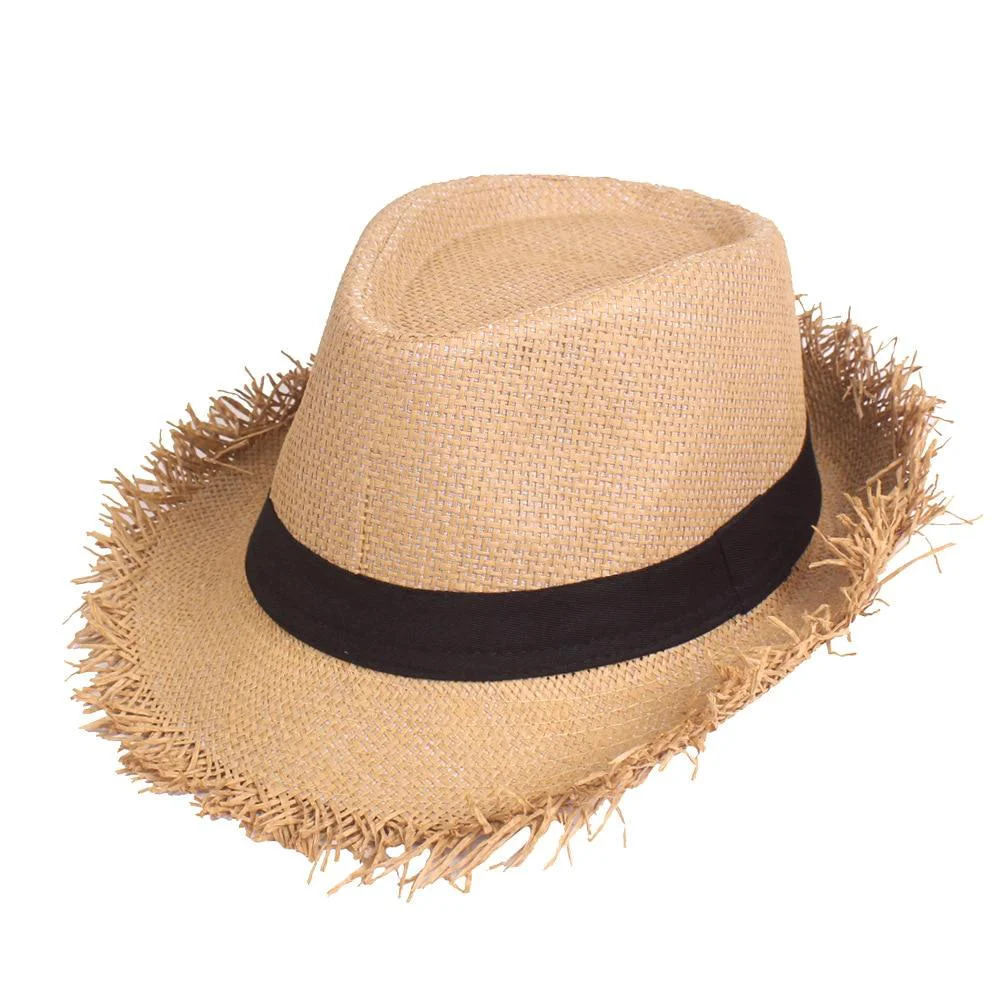 Flexible Borde deshilachado Trilby Sombrero de paja Official