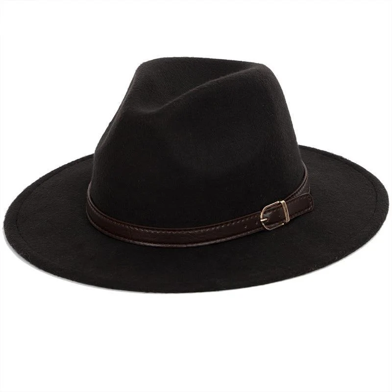 Breathable Fedora clásico con banda de piel Genuine