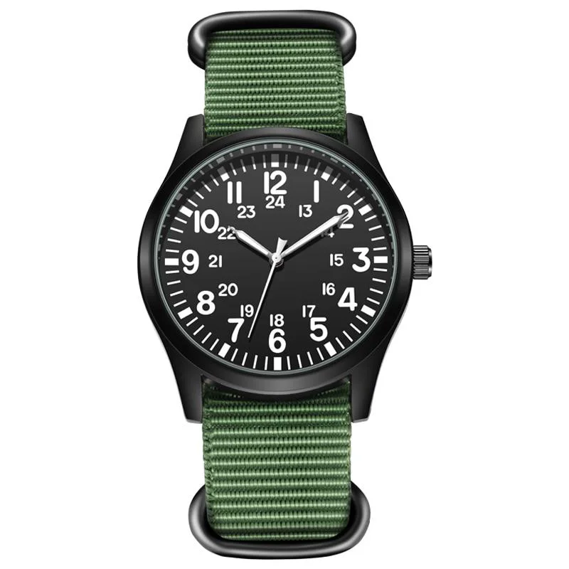 Official Yves Reloj de aviador clásico con correa de nailon Selected